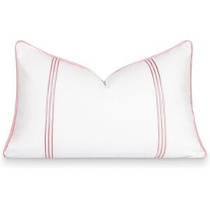 Elegant White and Pink Striped Pillow